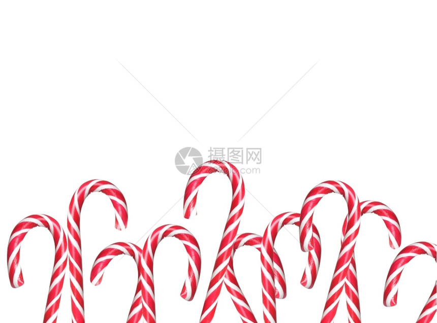 甜的象征条纹在白色背景上孤立的圣诞糖果Name图片