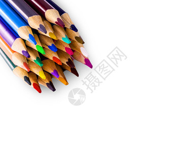 绘画木制的彩色铅笔背景图片