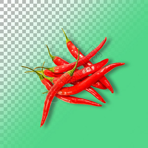 透明背景的红辣椒目的莎酱新鲜图片