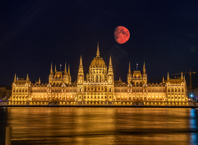 自然天文学匈牙利首都的月食蚀图片