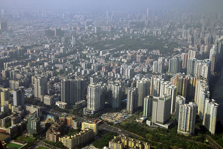 从广州天台窗外的视景建筑学现代的亚洲人高清图片素材