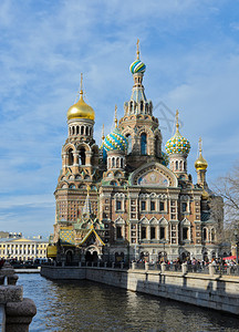 老的运河俄罗斯圣彼得堡救世主关于血流成的教堂水高清图片