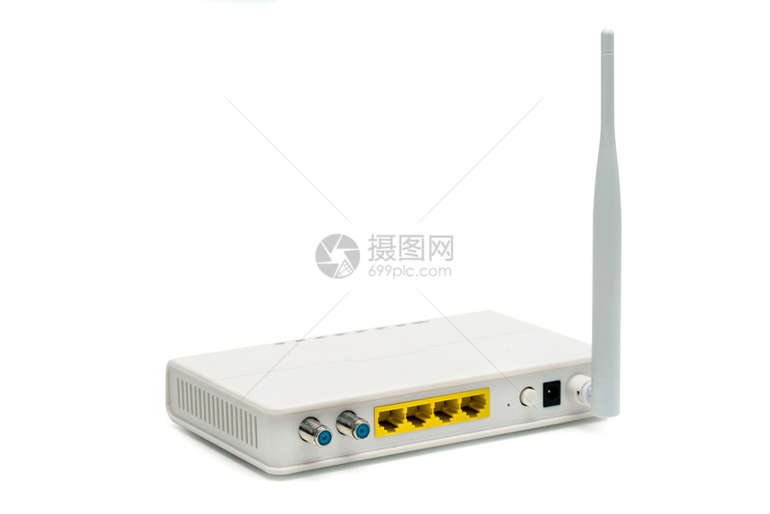 服务器白色背景孤立的无线互联网路由器络使用权图片