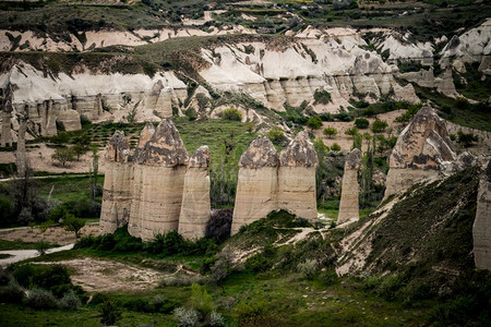 卡帕多克亚场景土耳其哥雷米卡帕多西亚的爱谷景观格雷梅爬坡道高清图片素材
