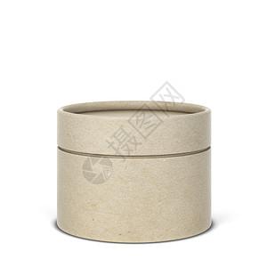 铝方通盒用白色背景孤立的方纸板套件模拟3d插图圆形的礼物背景