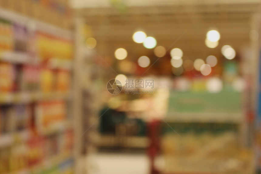 摘要模糊的超市和购物商场内地零售店背景介绍商业排货物图片