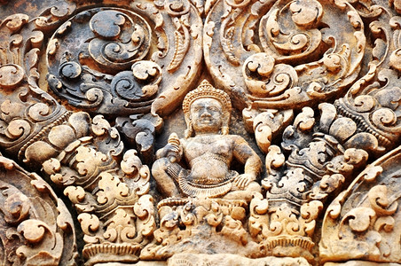柬埔寨人门吴哥古代印度教遗迹的风光暹粒图片