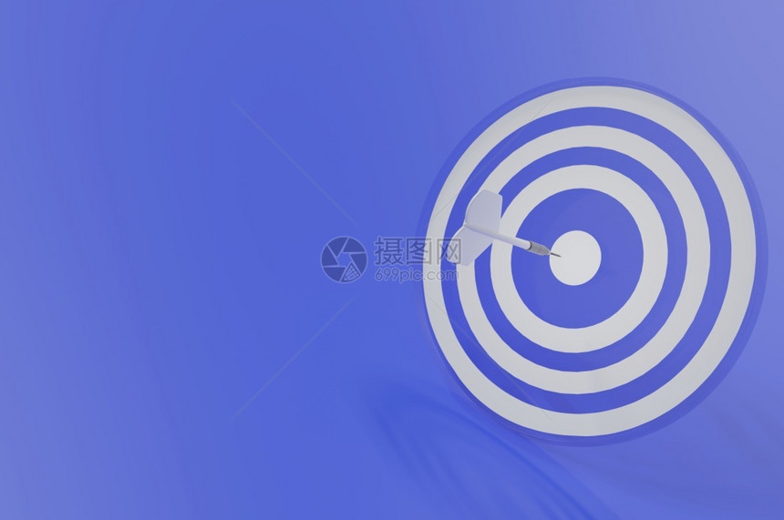 插图3D像飞镖目标成功战略概念的商业目标2D和蓝色的象征图片