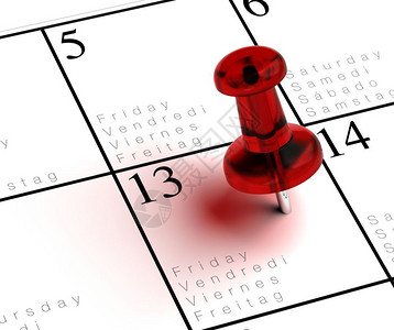 第13次写在多语种日历上面印着红色缩图透明迷信的星期五第13次背景的运气六月德语设计图片