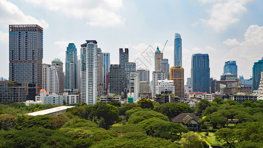 技术曼谷如网景高楼建筑和公园及共商业市中心图片