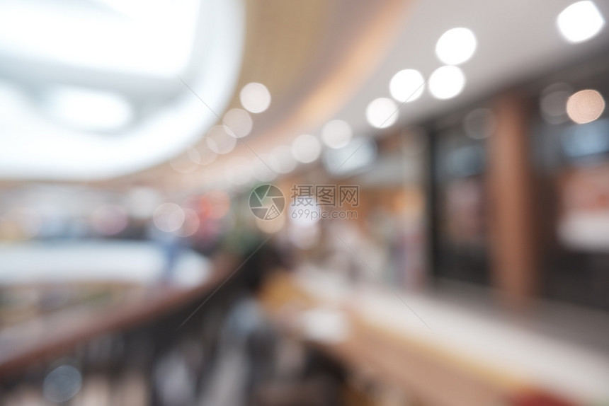 步行购物商场bokeh背景模糊照片室内的现代图片