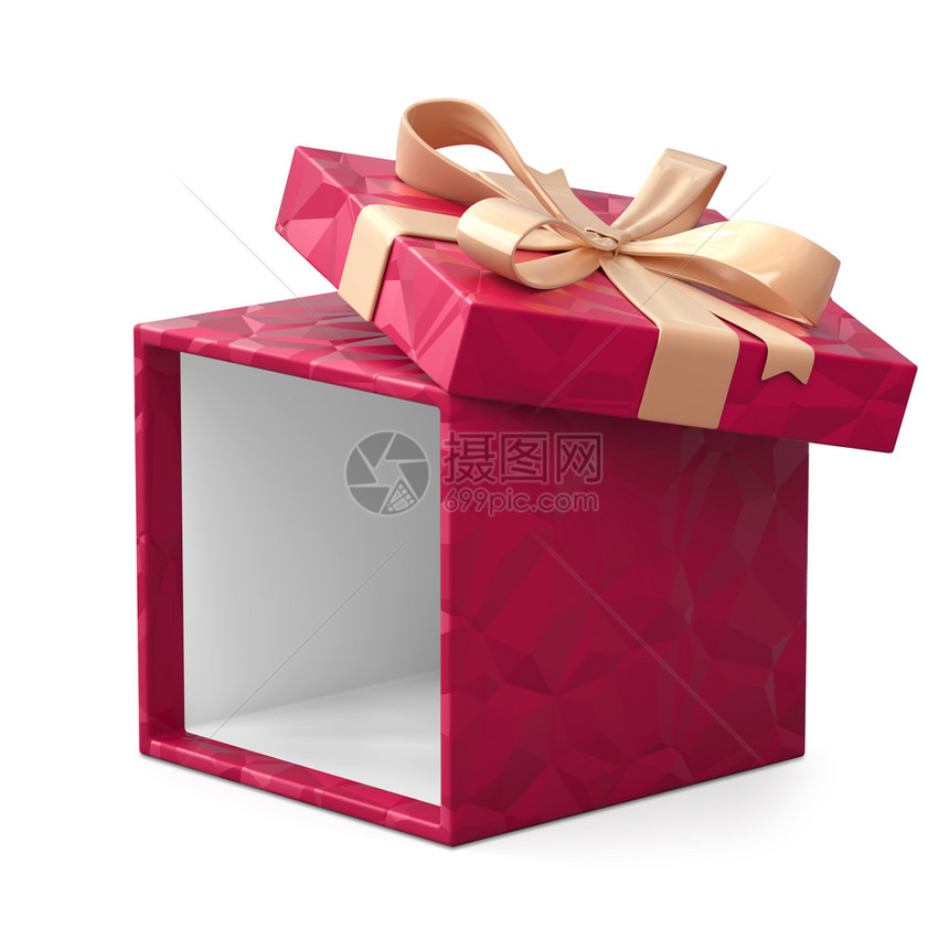 纸板假期爱在白色背景上孤立的礼品盒3d插图图片