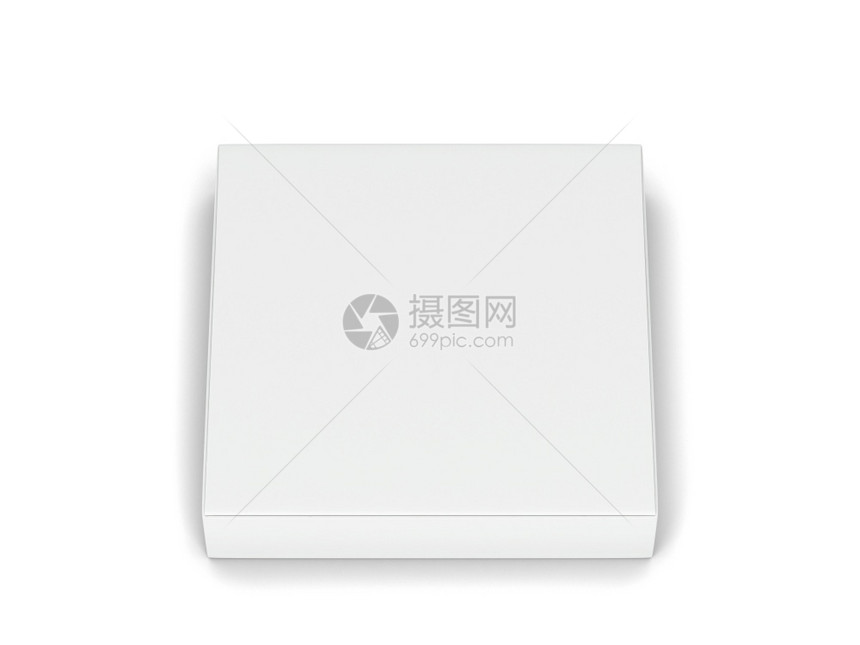 商业的白色背景上孤立的空白纸板盒模拟3d插图商品长方形图片