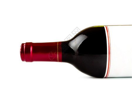 开胃酒装上一瓶红葡萄酒白色背景标记铺设设计图片