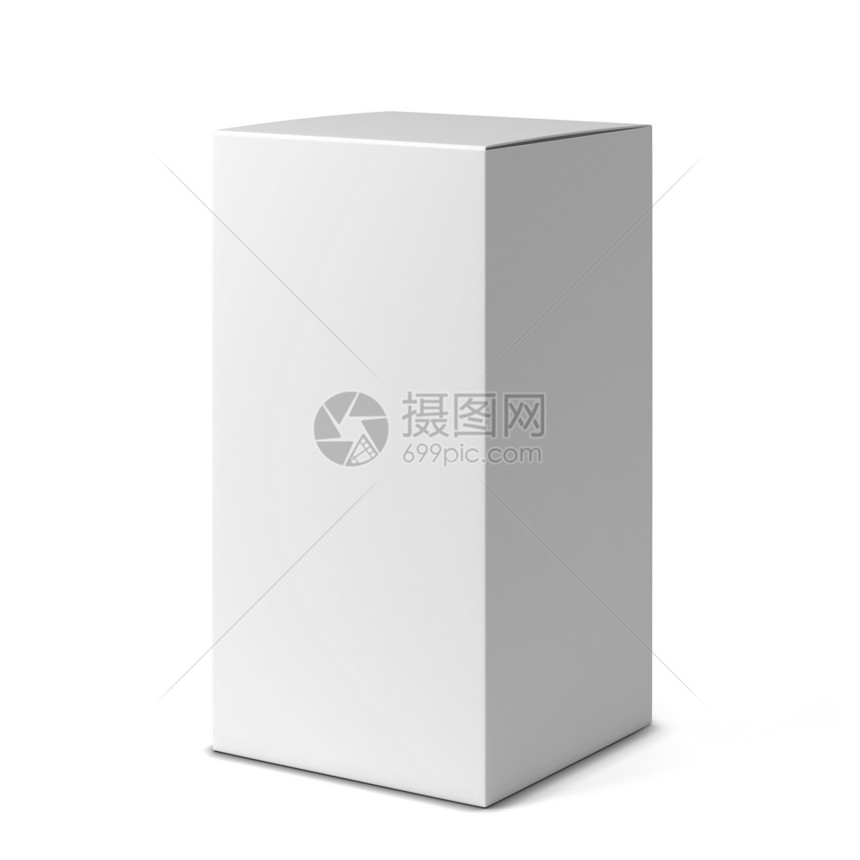 品牌推广空白的纸盒色背景上孤立的空白高框3d插图图片