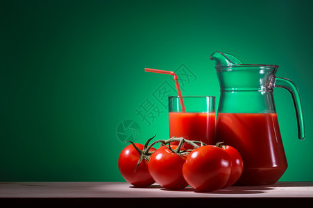 西红柿和西红柿汁高清图片