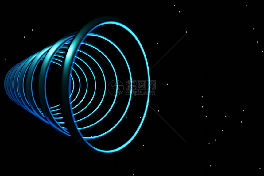 发光的形象高科技空间3D辐射光环D线仪图片