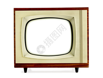 沟通白色的背景隔离屏幕的老旧电视机空白屏幕技术图片