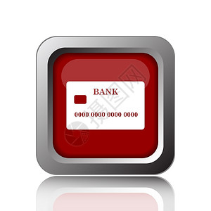 贷款白色背景上的卡片图标Internet按钮红色的插图图片