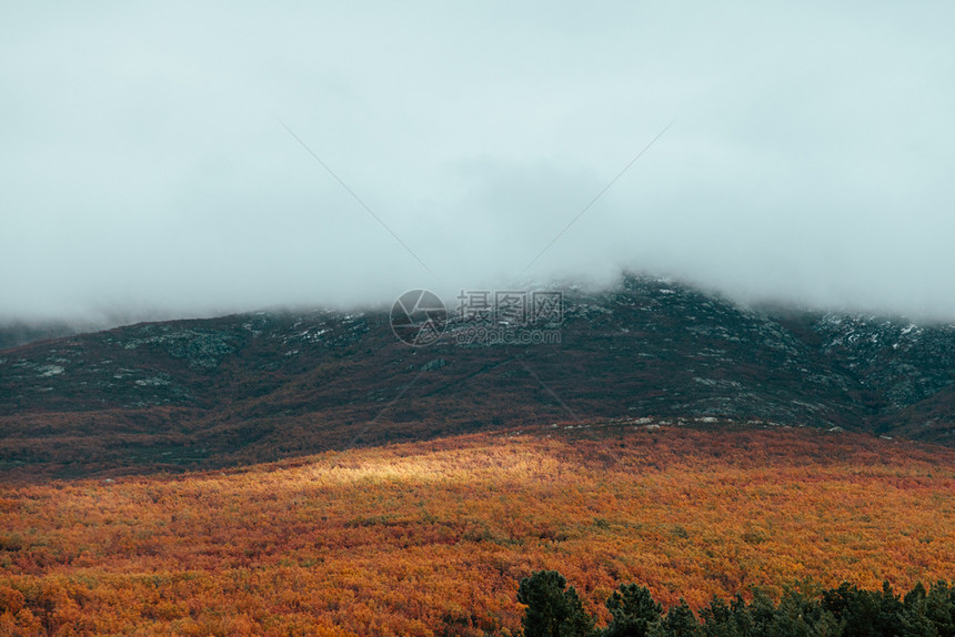 云雾笼罩的山头图片