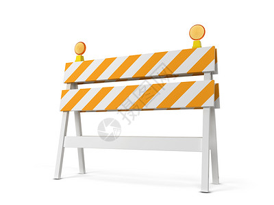 交通路障高速公路白色背景上孤立的安全路障3d插图警报设计图片