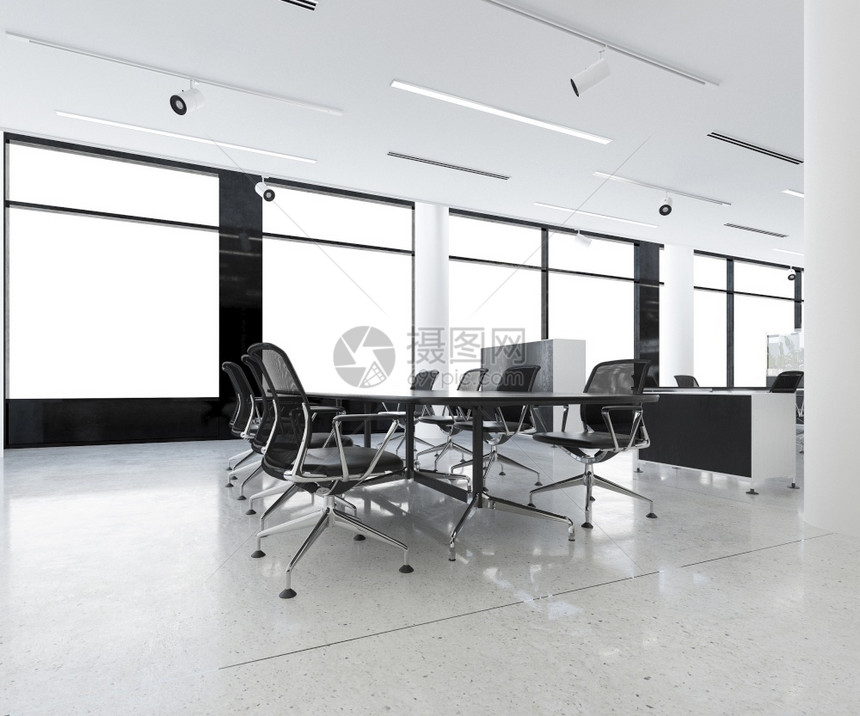 公司3d办大楼商务会议室3d家具建成图片