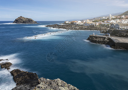 西班牙加那利群岛特内里费加拉希科村的全景庄海岸图片
