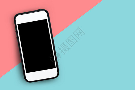 粉红色背景的智能手机和技术概念商业应用程序数字的图片