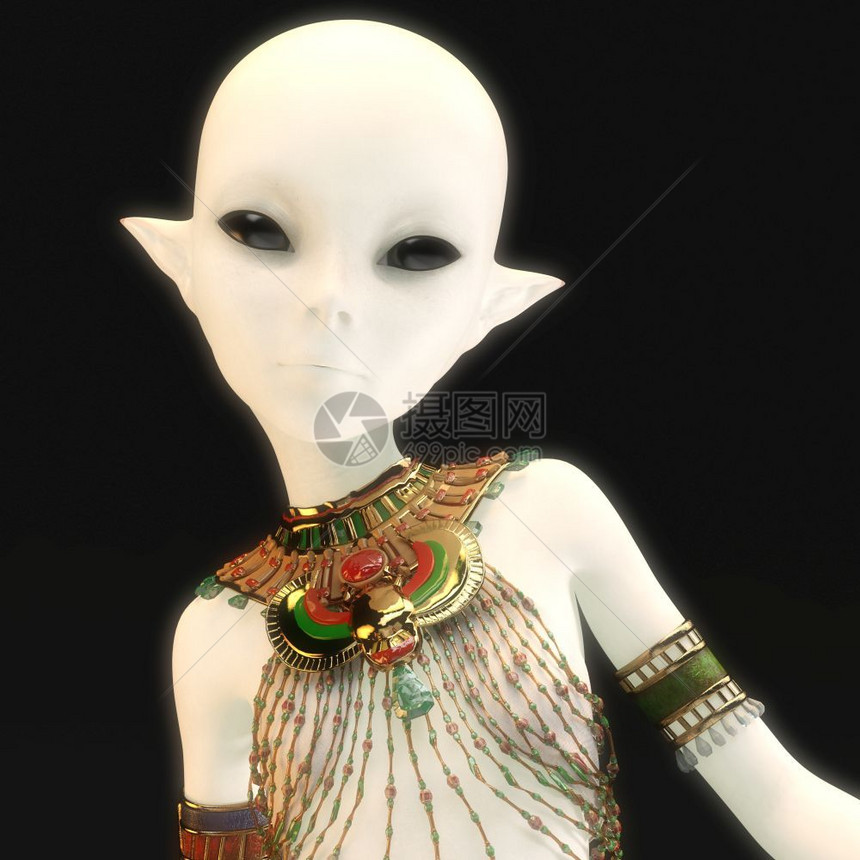 3D说明一名女外国人奇怪的火星形图片