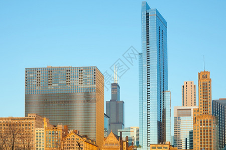 摩天大楼美国伊利诺州芝加哥密歇根大道万圣节户外天图片