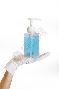 抗菌诊所防腐剂含酒精凝胶手防污剂保护共19种流感的橡皮手套图片