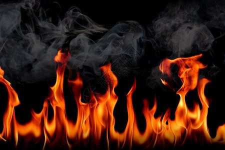 黑底素材烟雾力量自然黑底烟雾的火焰燃烧红色热火花上升橙发光的飞粒温暖设计图片