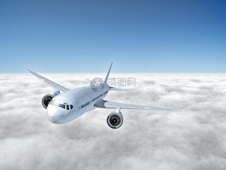 快速地天空云上方一架飞机的图像多于图片