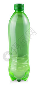 一次白底隔离可塑绿色水瓶料子空的背景图片