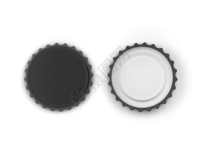 啤酒瓶盖啤酒鬼白色背景上孤立的空白瓶盖模拟3d插图单身的设计图片