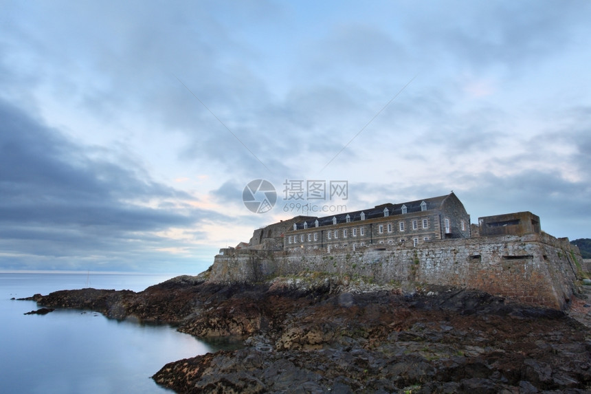 岛屿Geurnsey岛Cornet城堡联合王国海峡岛短号游艇图片