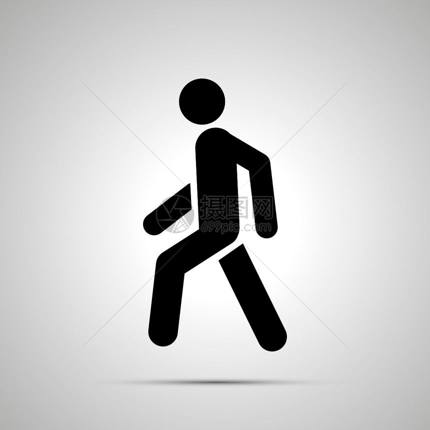 关心带阴影的步行人简单黑色图标步行人简单黑色图标的走道图片