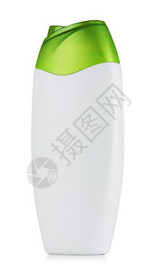 香水美丽塑料洗发瓶在白色背景上隔离护发素图片