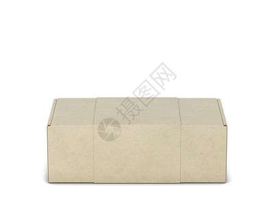 电子邮箱空的薄饼包装盒模型3d插图白色背景上孤立的空白袋包裹背景