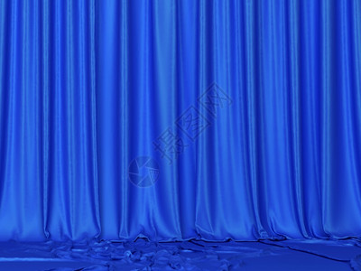折叠为了用于展示或表演的3D插图三层幕式用衣物拉戏窗帘图片