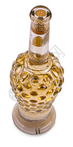 白葡萄酒形式的树瓶在色背景下酒精鬼庆祝图片