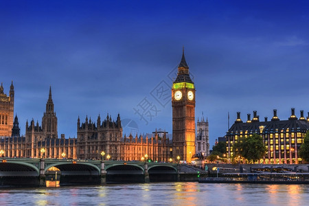 国民伟大的欧洲本钟塔和议会厦伦敦英国格兰伦敦黄昏晚图片