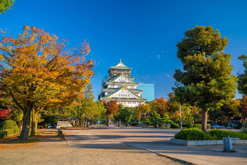日本大阪城堡吸引力亚洲人公园图片