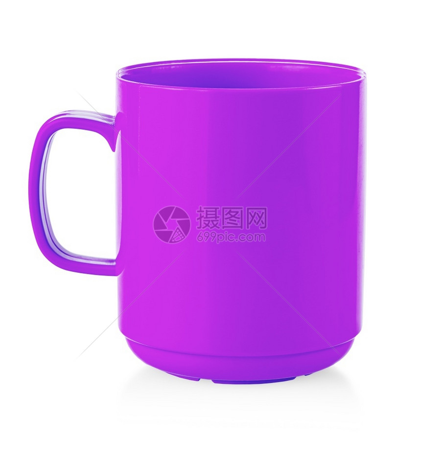 正面喝粉红色杯子空白用于咖啡或茶在白色背景上隔离粉红色杯子空白用于咖啡或茶在白色背景上隔离早晨图片