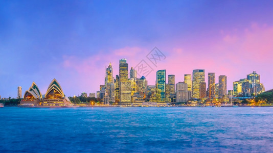 澳洲雪梨市下天际线暮建筑学市中心图片