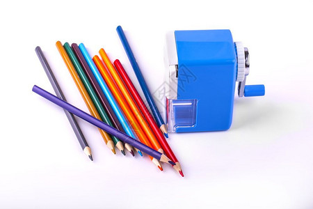 彩色铅笔和机械卷笔刀图片