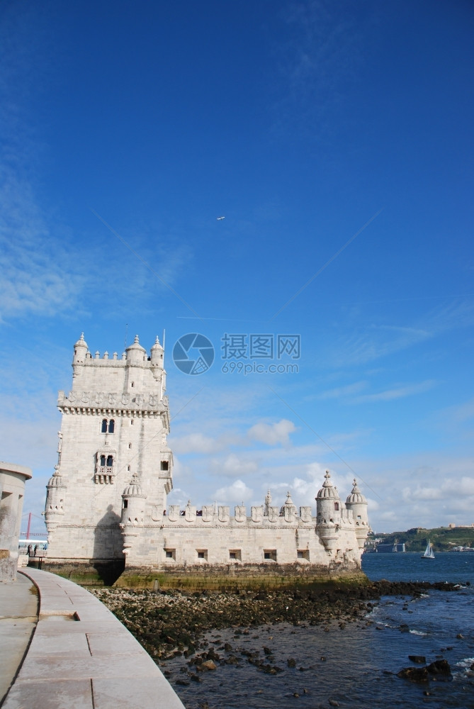 纪念碑著名的历史BelemTower是葡萄牙里斯本市最有名的地标之一图片