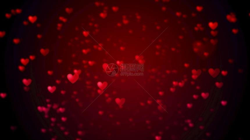 庆祝Valentiersday抽象背景飞红心和微粒valentines背景概念3d庆典横幅图片