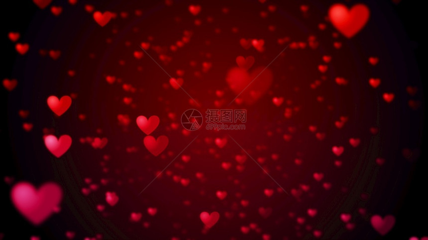 墙纸闪光蜜月Valentiersday抽象背景飞红心和微粒valentines背景概念3d图片