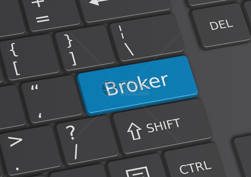 电脑进入Broker在键盘上的蓝所写字词股票图片